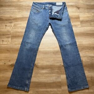 Diesel Zatiny Jeans Men 31x32 Blue Regular Bootcut Stretch Denim Medium Wash